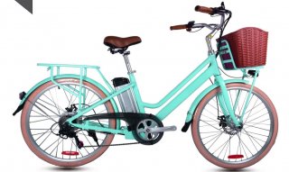 Lady Electric Light Bicycle With Basket